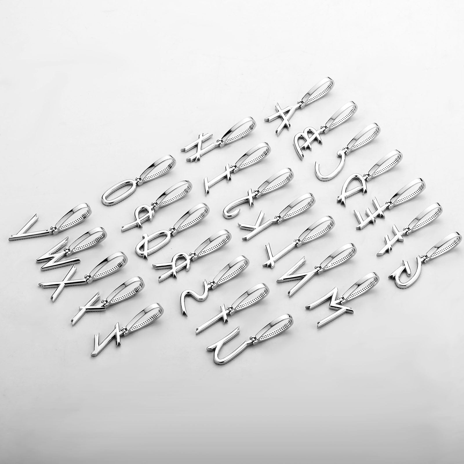 Custom New Brush Letter Pendant 14K - ICECI