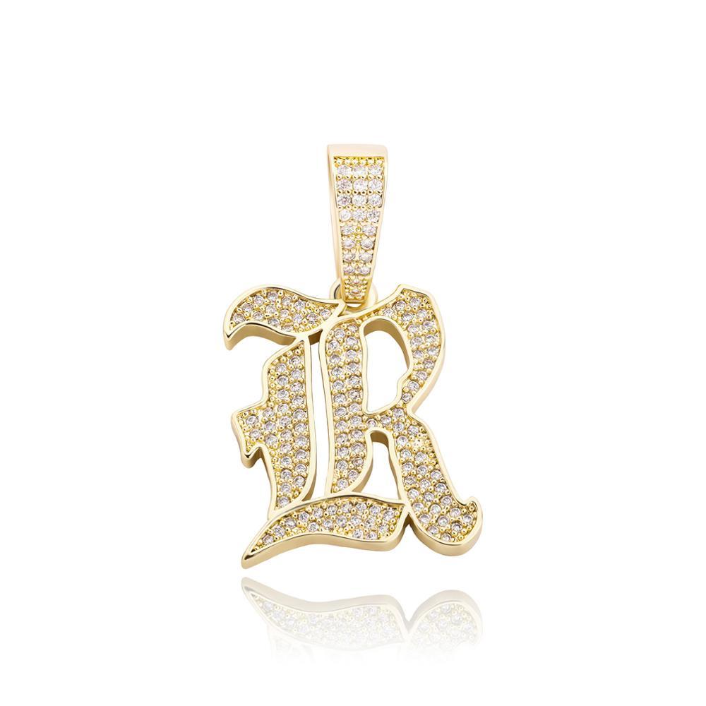 Custom Old English Letter Pendant 14K - ICECI