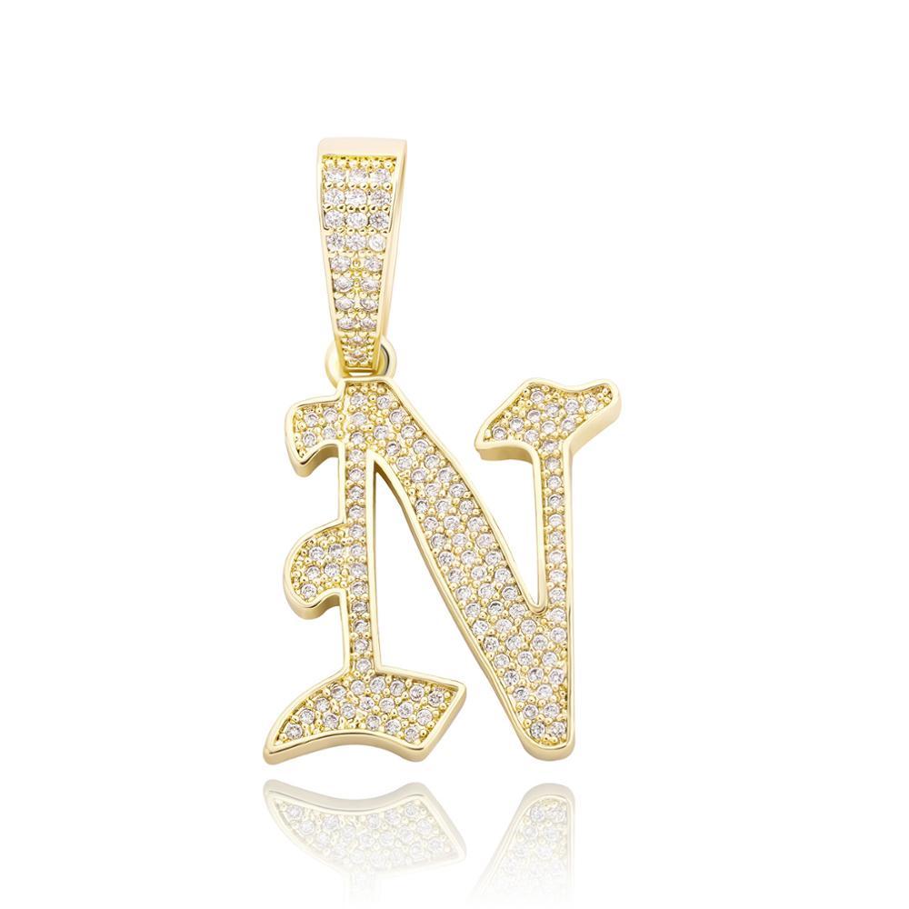 Custom Old English Letter Pendant 14K - ICECI