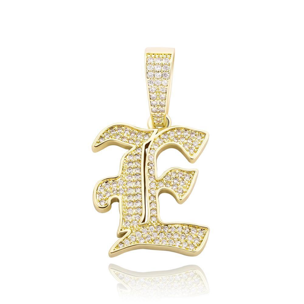 Custom Old English Letter Pendant 14K - ICECI