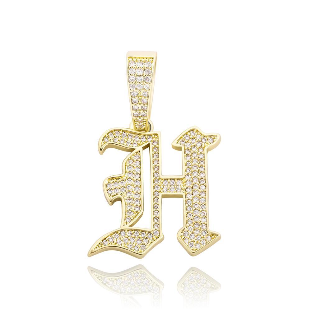 Custom Old English Letter Pendant 14K - ICECI