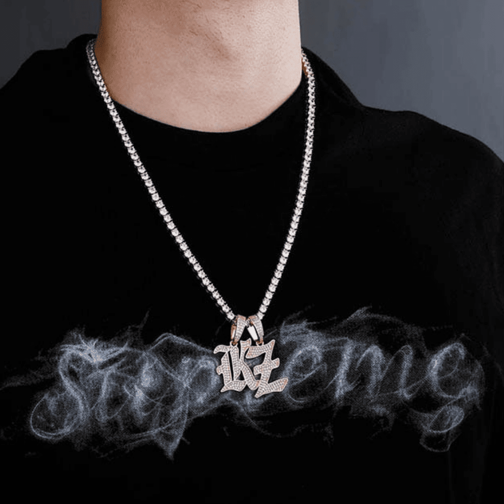 Custom Old English Letter Pendant 14K - ICECI