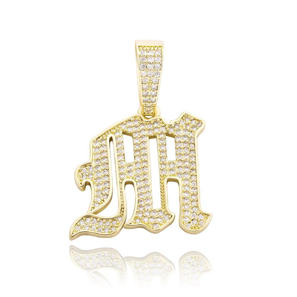 Custom Old English Letter Pendant 14K - ICECI