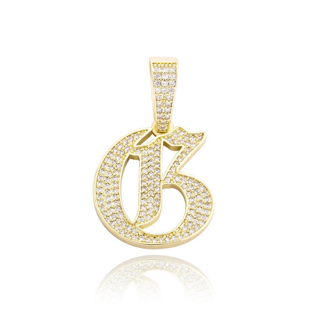 Custom Old English Letter Pendant 14K - ICECI