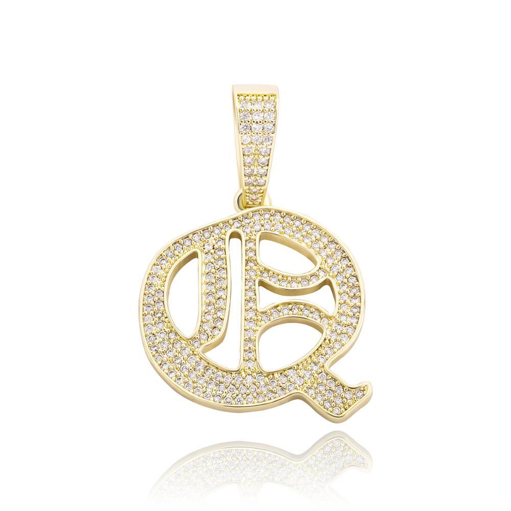 Custom Old English Letter Pendant 14K - ICECI