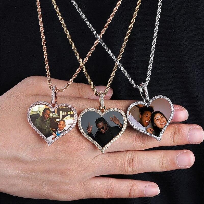 Custom Photo Heart Pendant 18K - ICECI