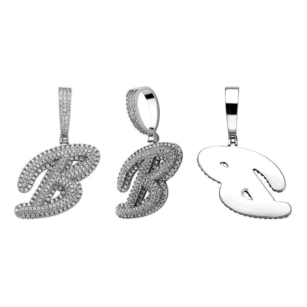 Custom Script Bubble Letter Pendant 14K - ICECI