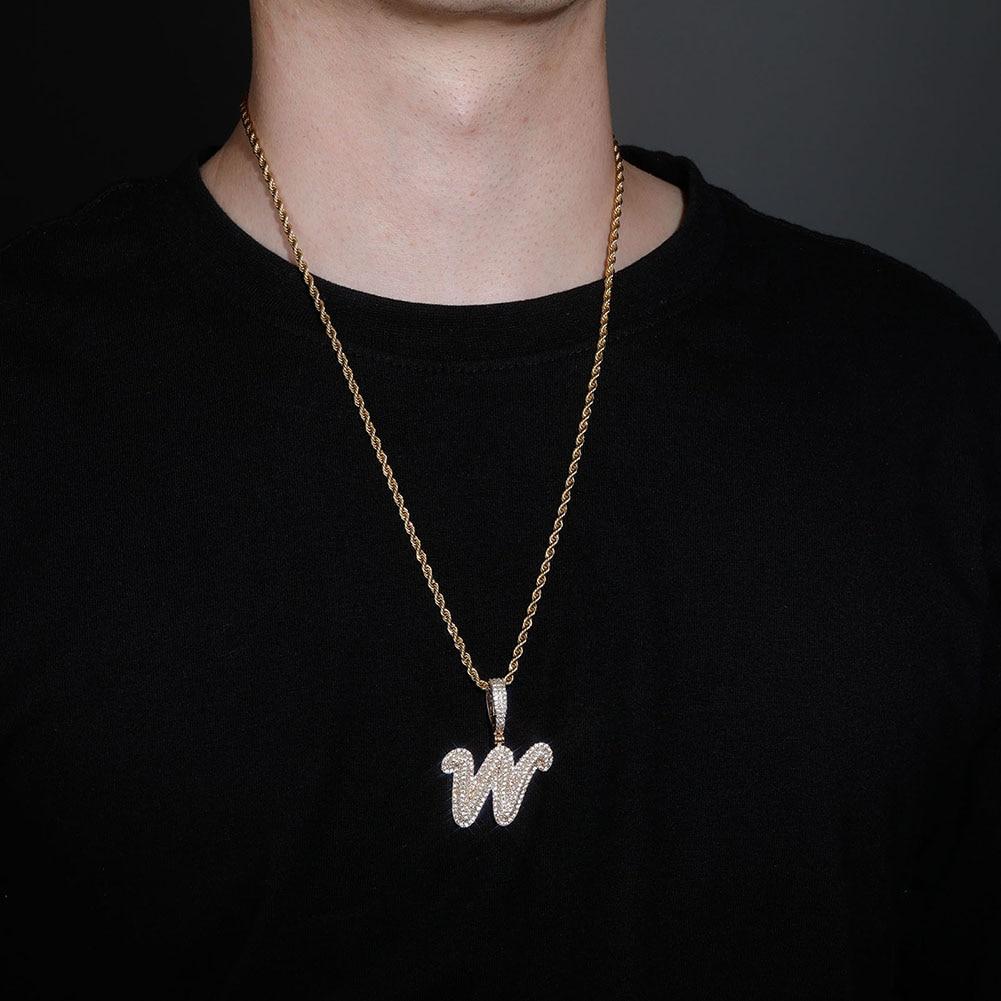 Custom Script Bubble Letter Pendant 14K - ICECI