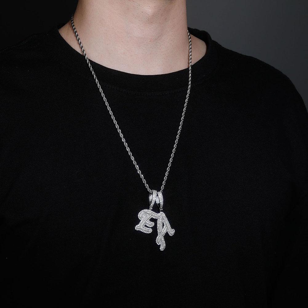 Custom Script Bubble Letter Pendant 14K - ICECI