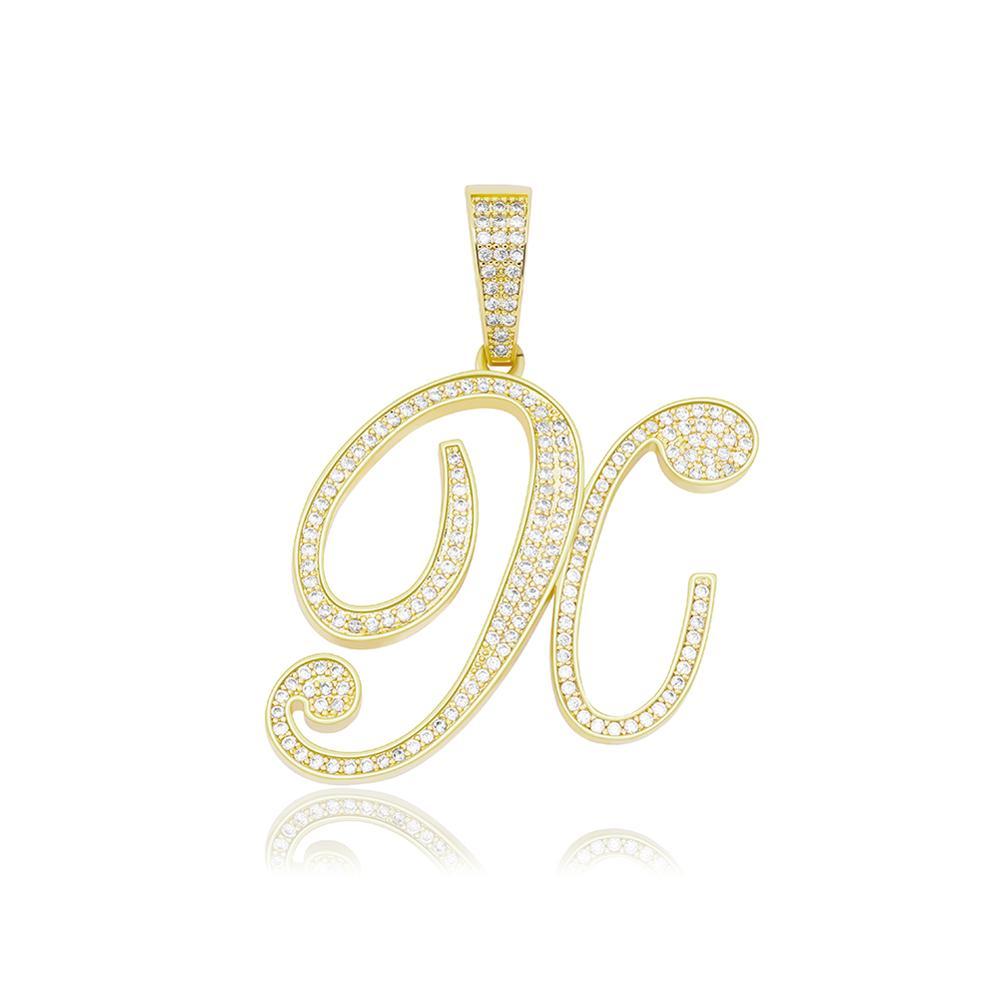Custom Script Letter Pendant 14K - ICECI