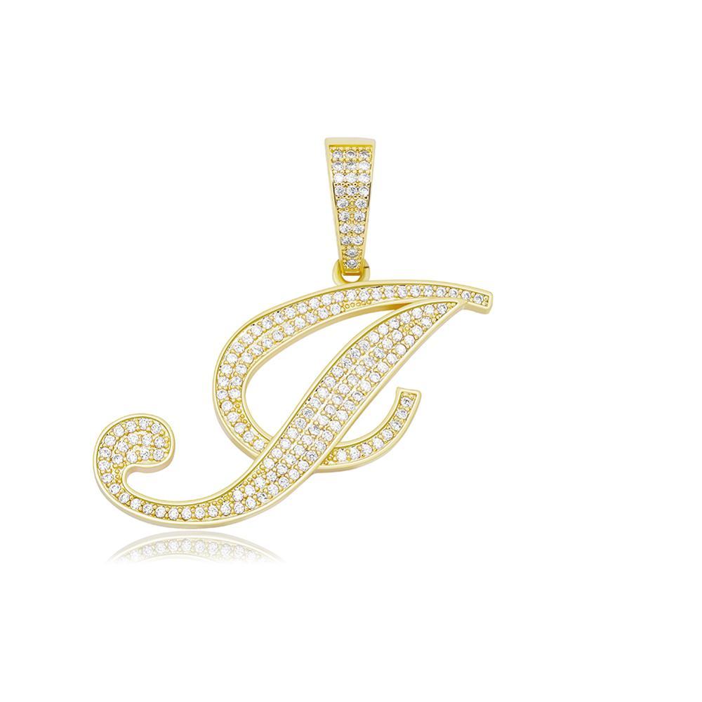 Custom Script Letter Pendant 14K - ICECI