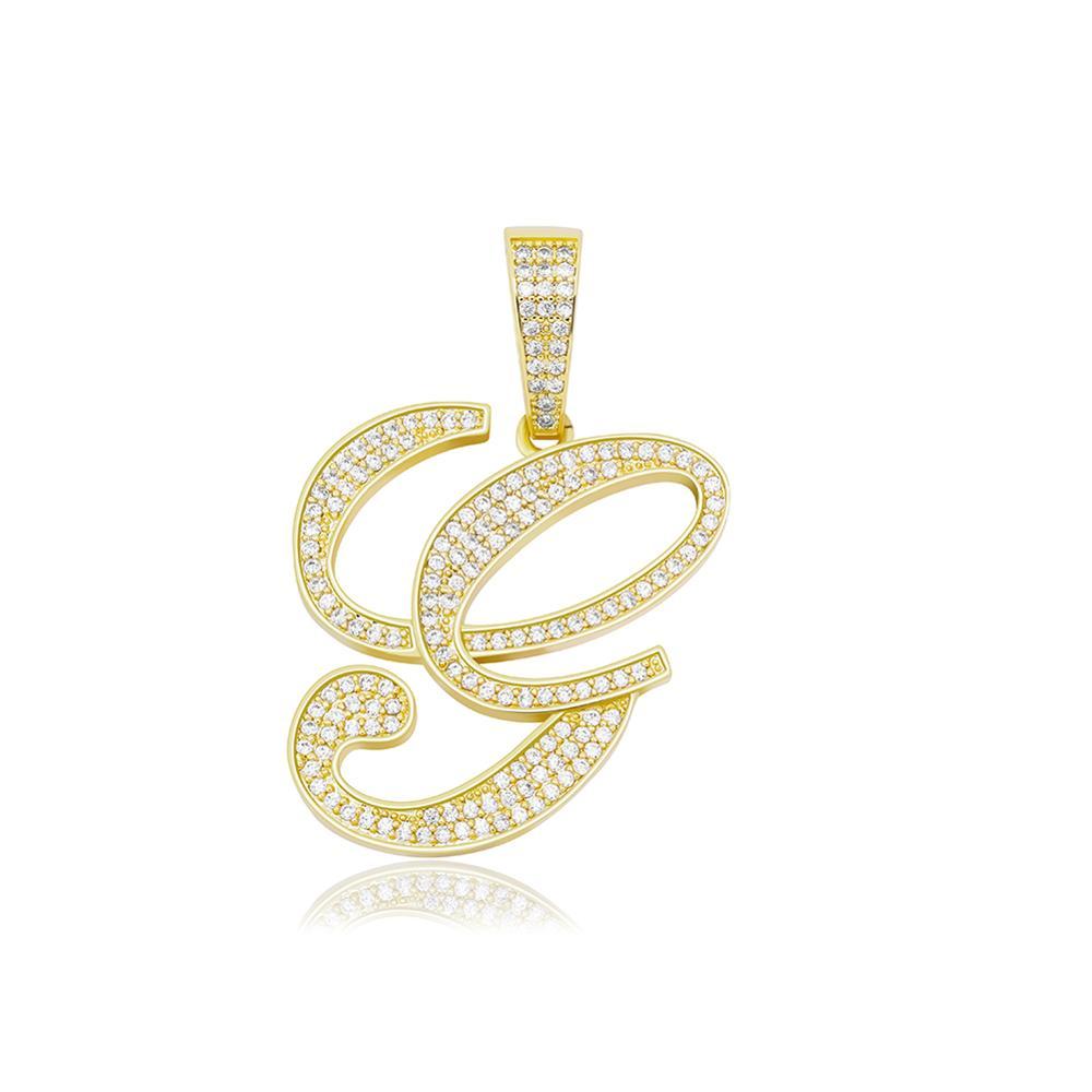Custom Script Letter Pendant 14K - ICECI