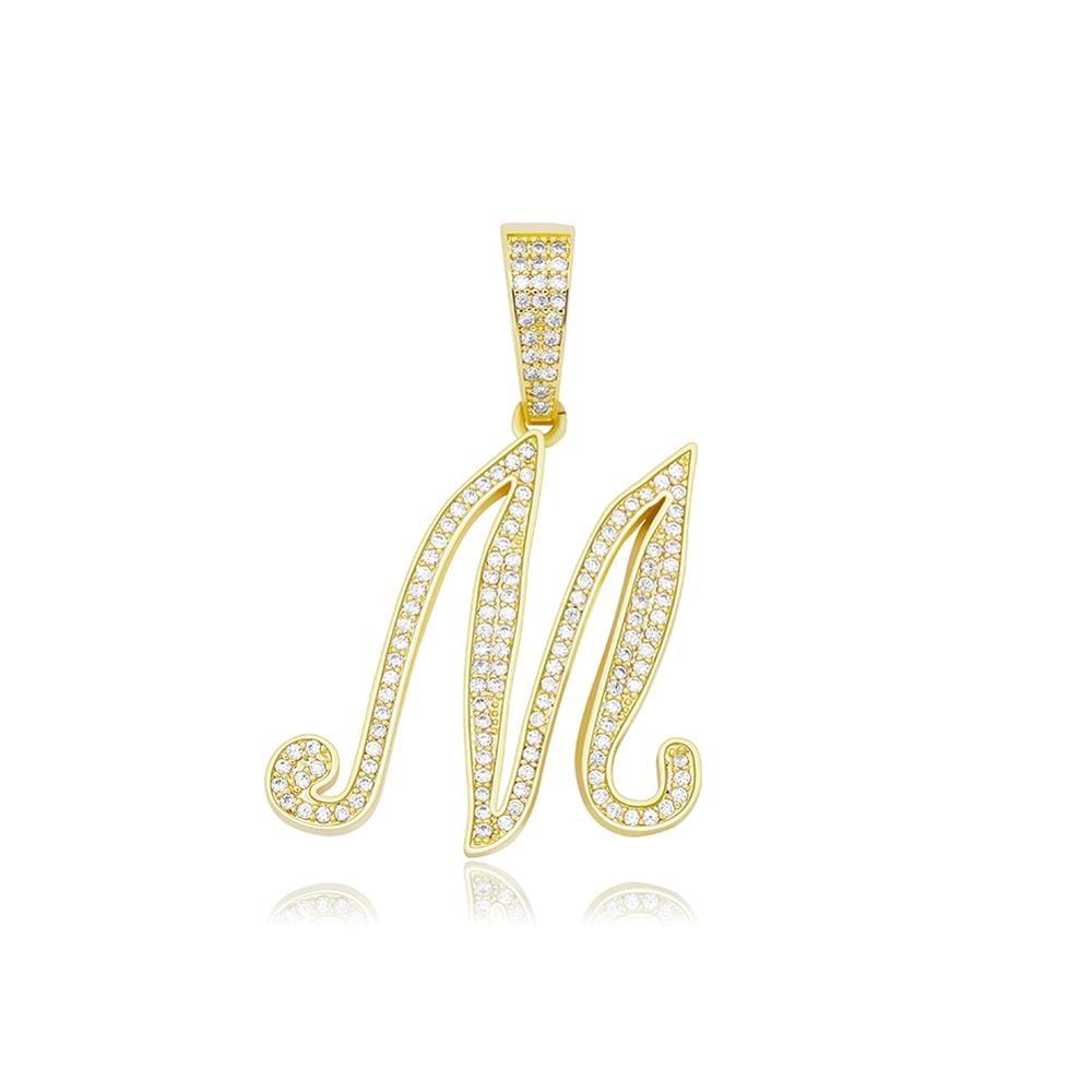 Custom Script Letter Pendant 14K - ICECI