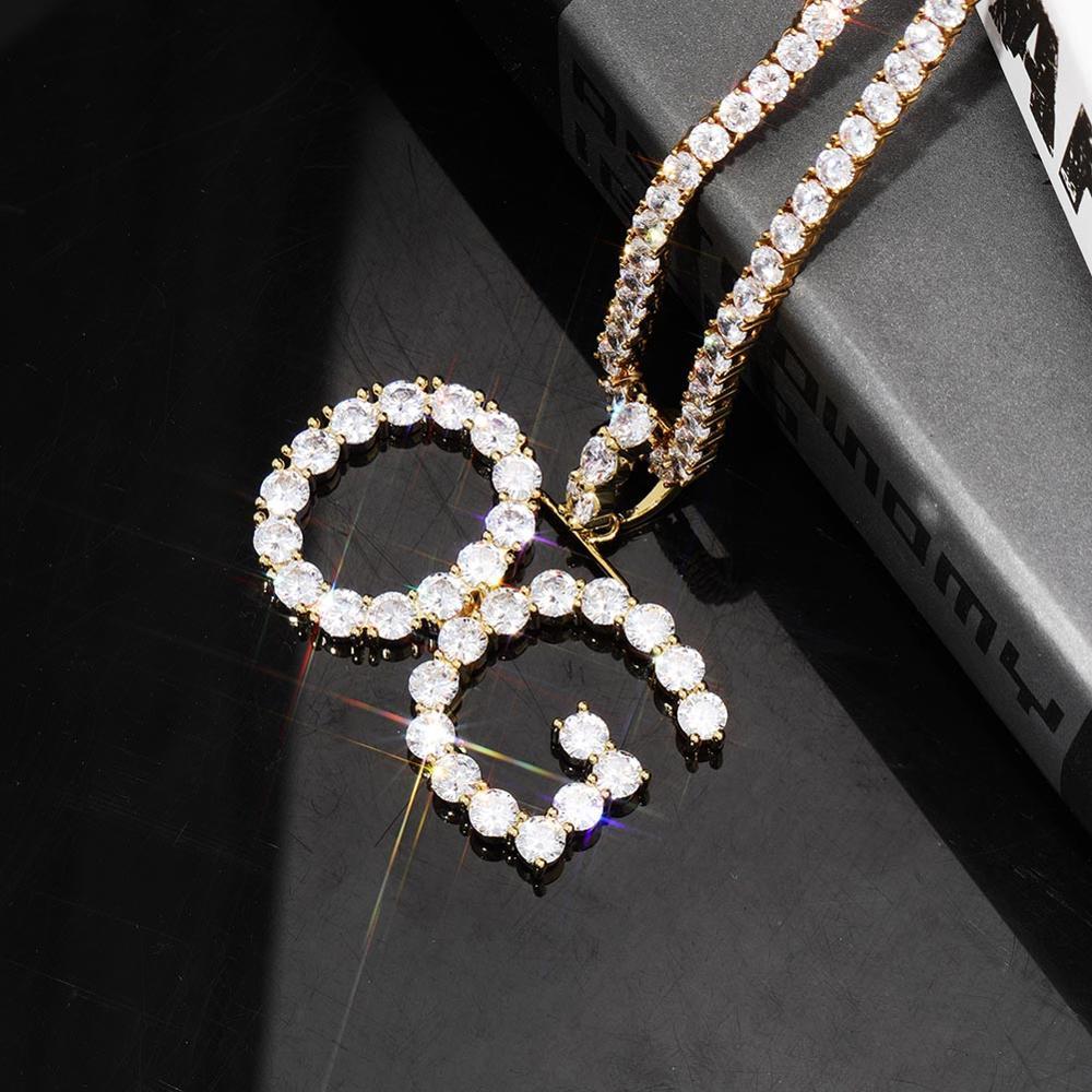 Custom Tennis Font Pendant 18K - ICECI