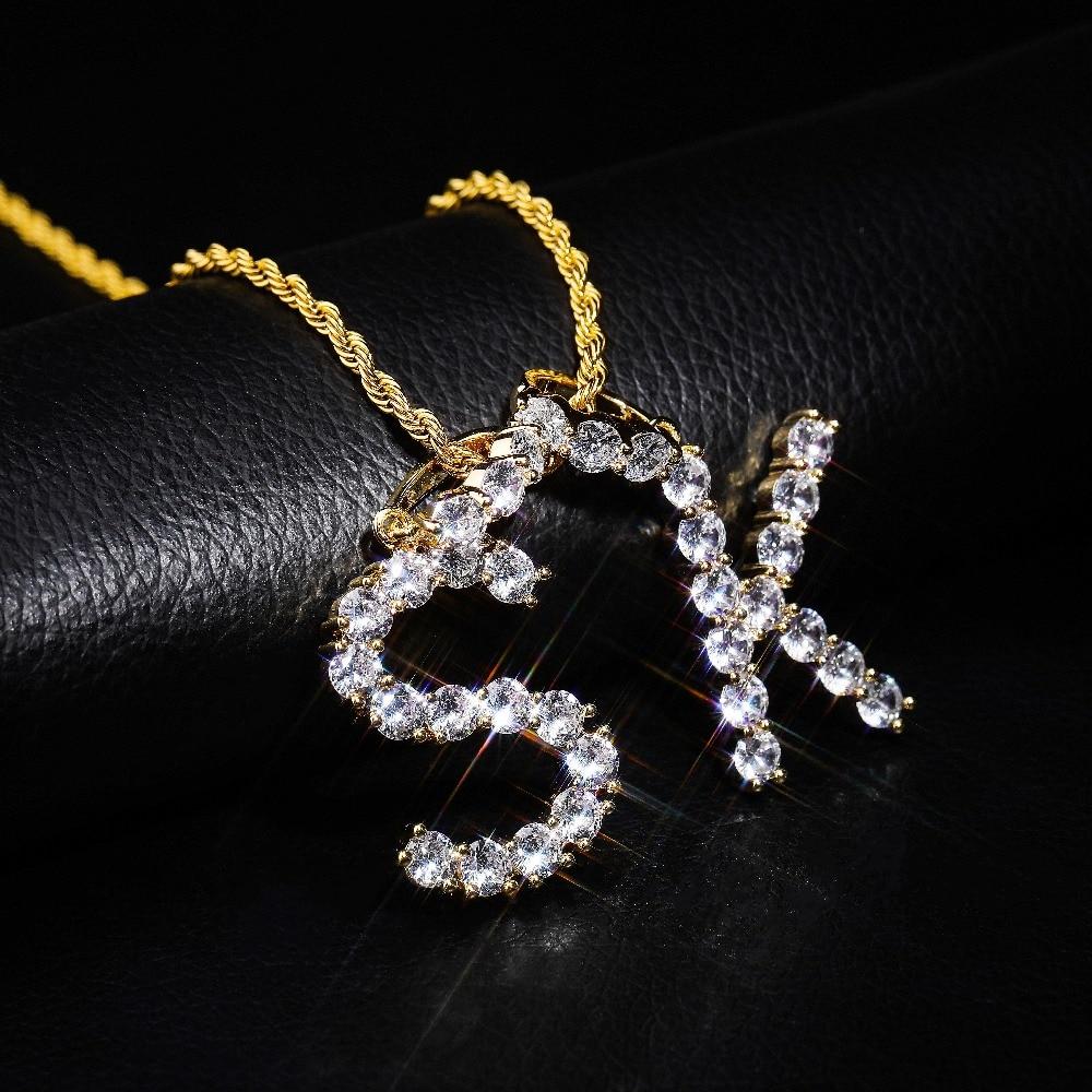 Custom Tennis Font Pendant 18K - ICECI