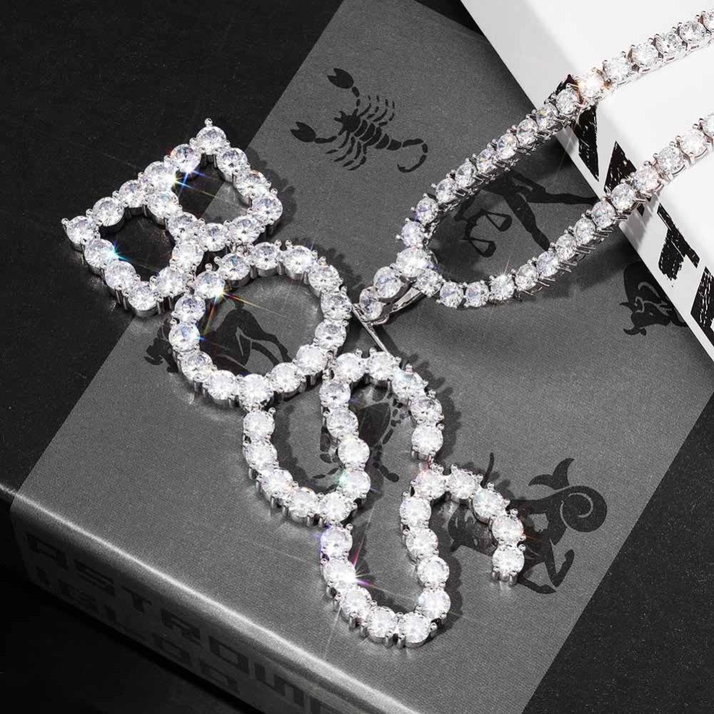 Custom Tennis Font Pendant 18K - ICECI