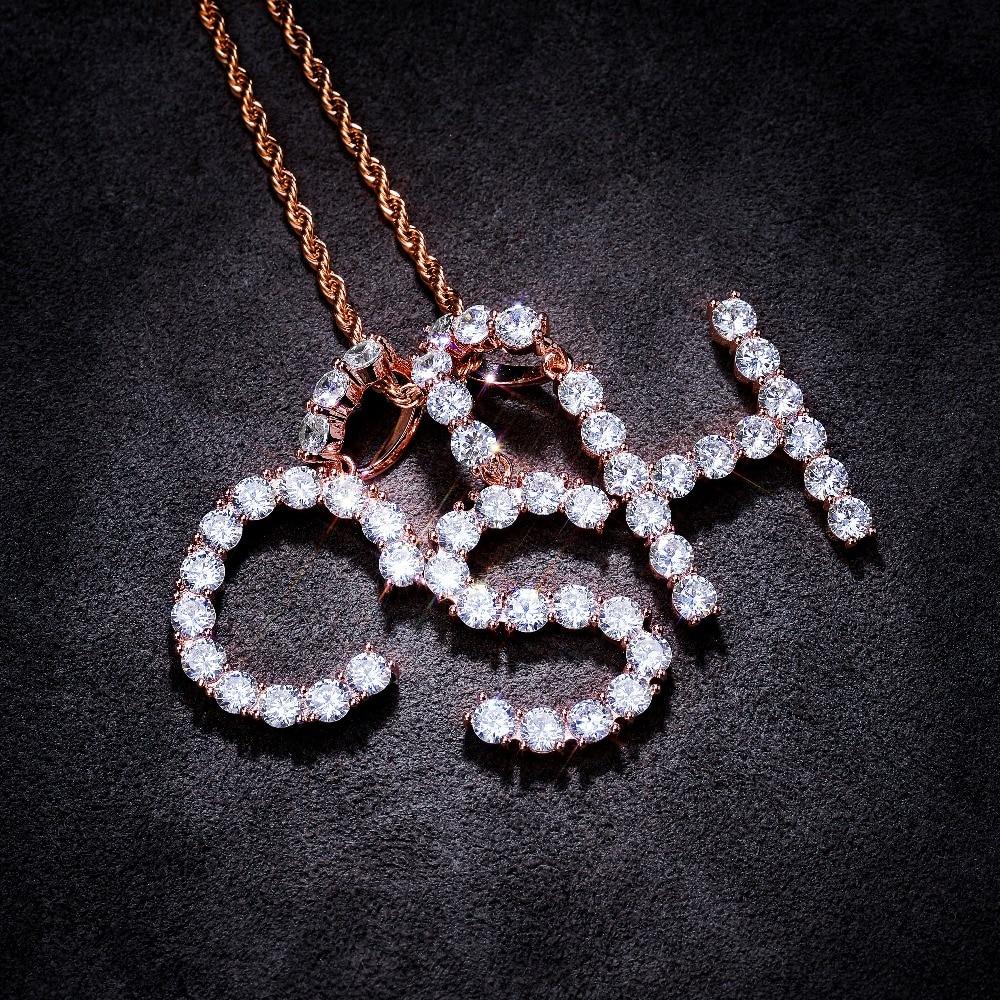 Custom Tennis Font Pendant 18K - ICECI