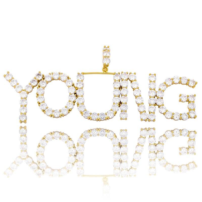 Custom Tennis Font Pendant 18K - ICECI