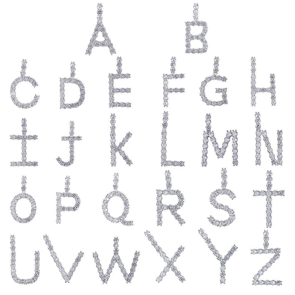 Custom Tennis Font Pendant 18K - ICECI