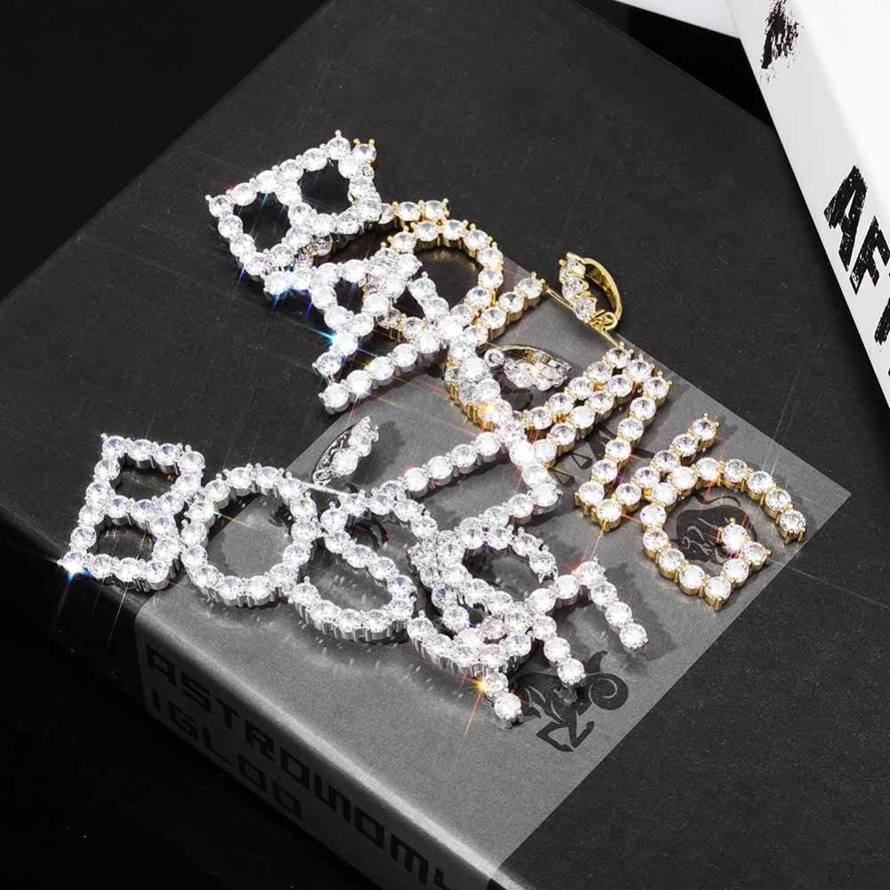 Custom Tennis Font Pendant 18K - ICECI