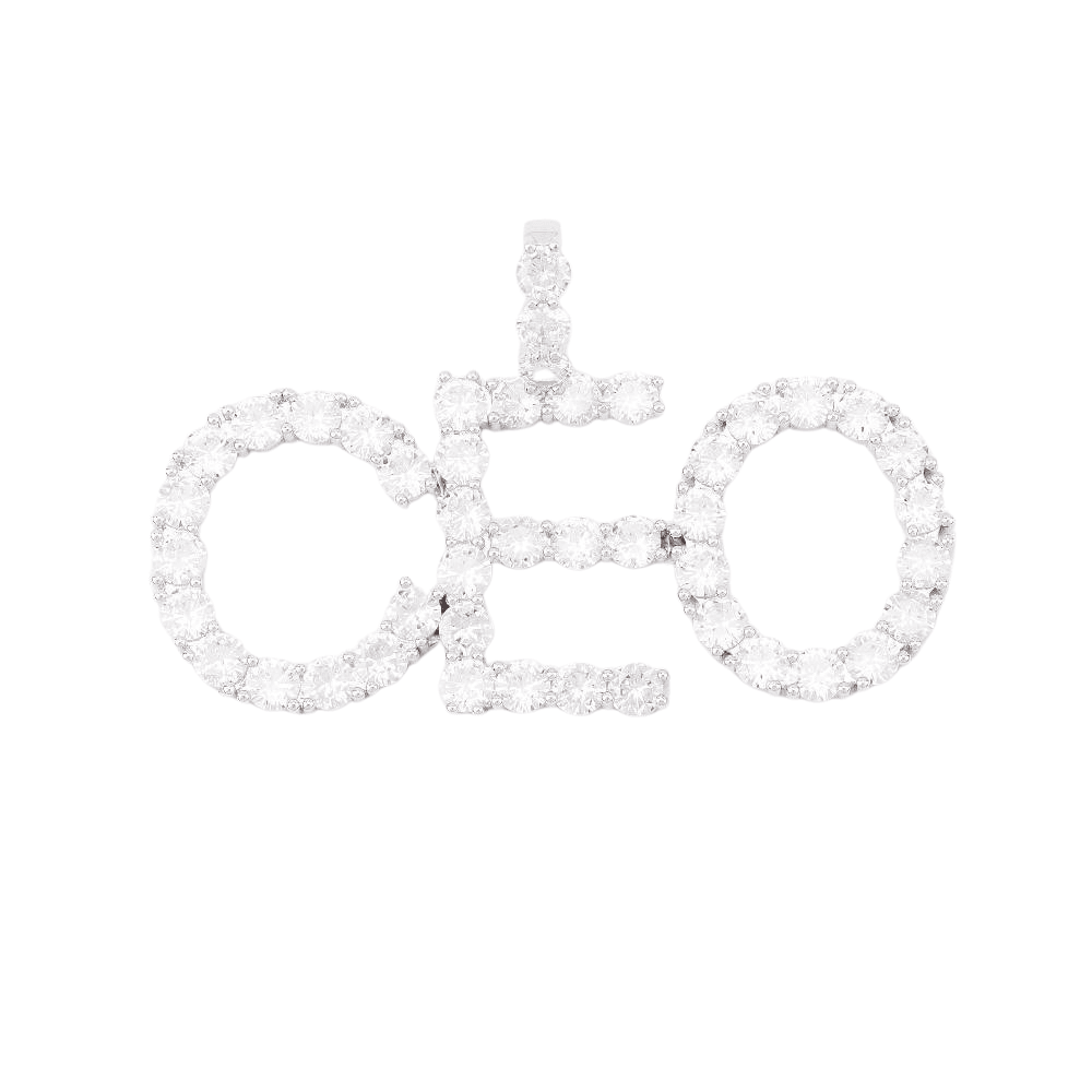 Custom Tennis Font Pendant 18K - ICECI