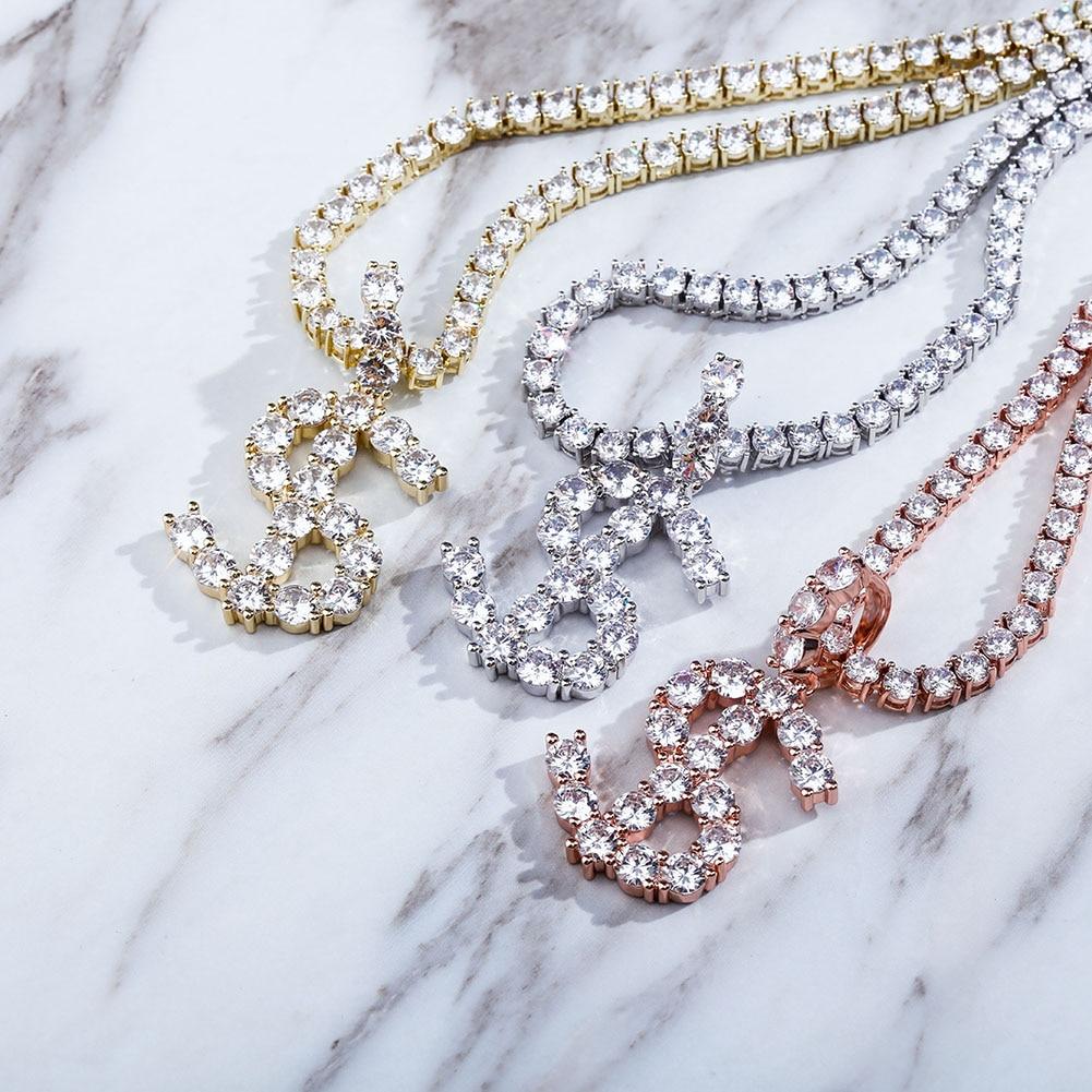 Custom Tennis Letter Pendant 14K - ICECI