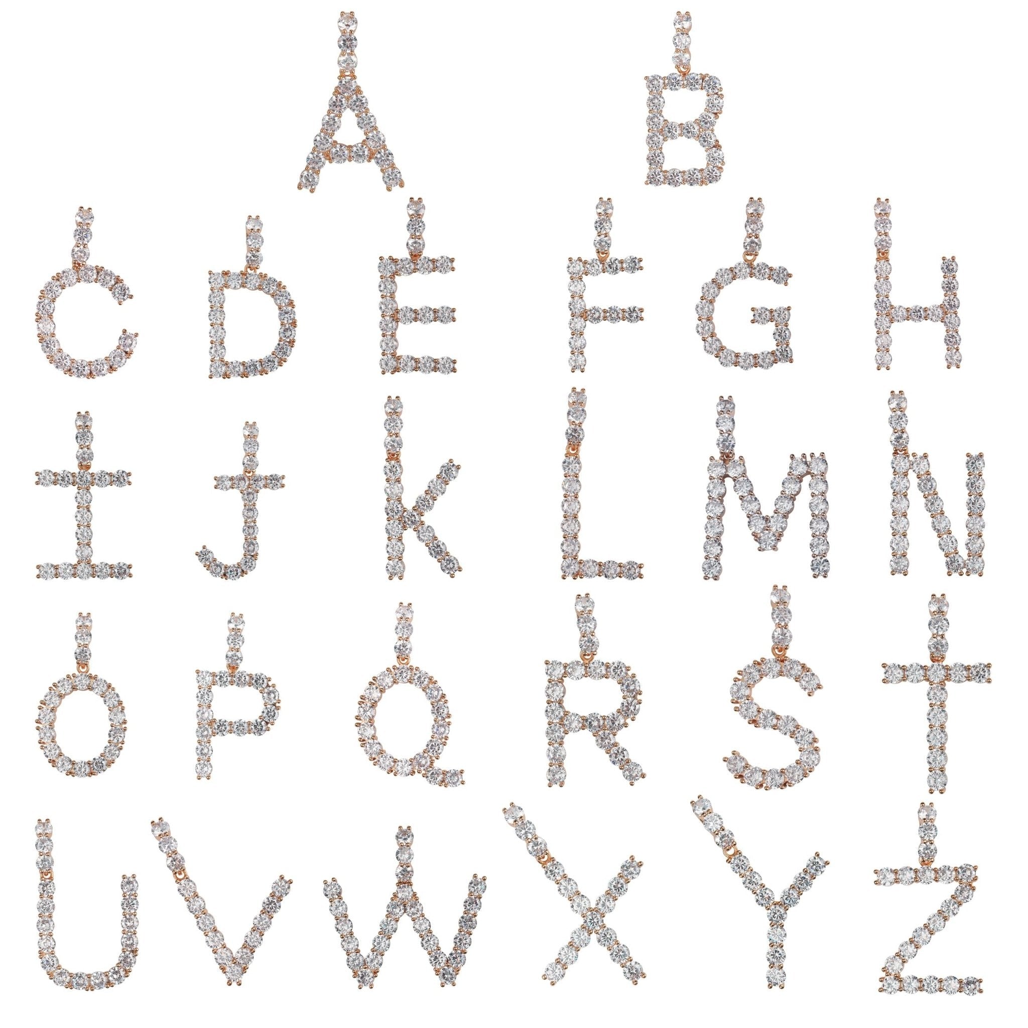 Custom Tennis Letter Pendant 14K - ICECI