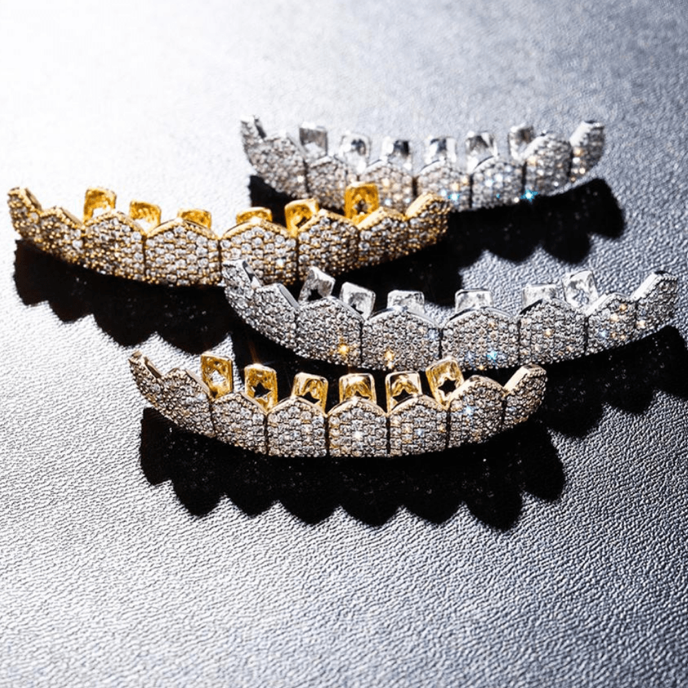 CZ Cluster Premium Grillz 14K - ICECI