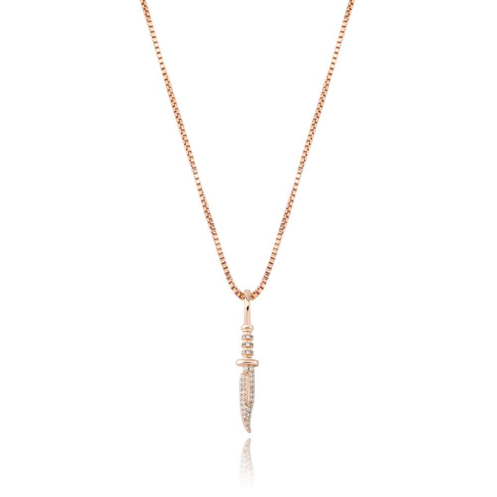 Dagger Pendant 14K x Sterling Silver - ICECI