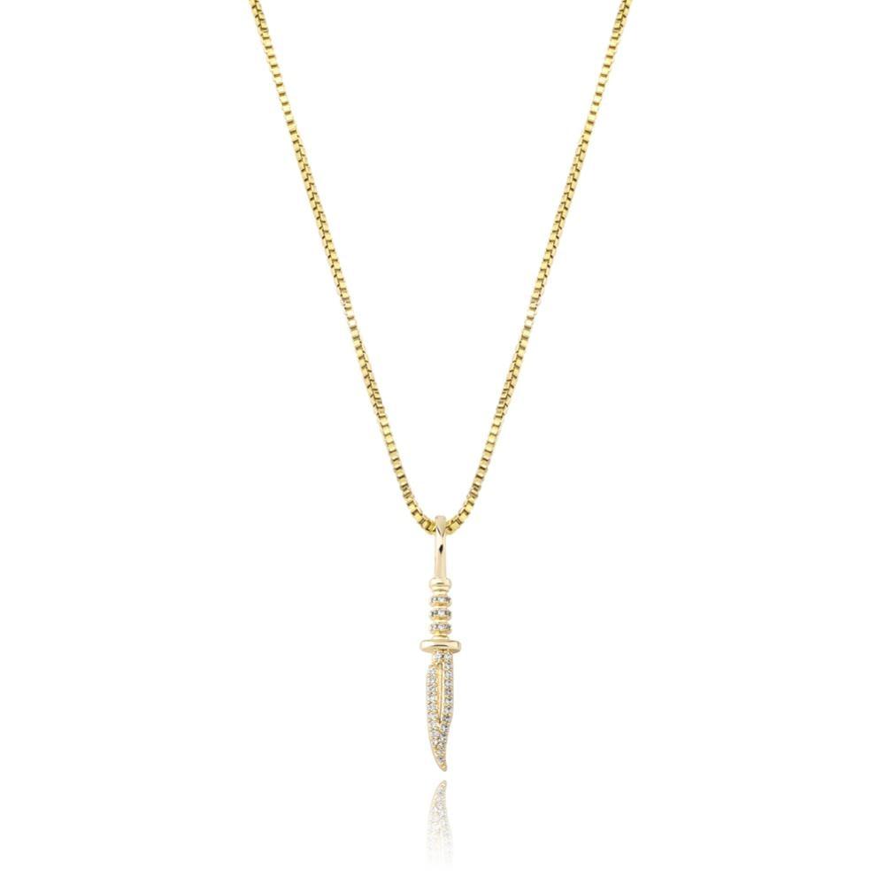 Dagger Pendant 14K x Sterling Silver - ICECI
