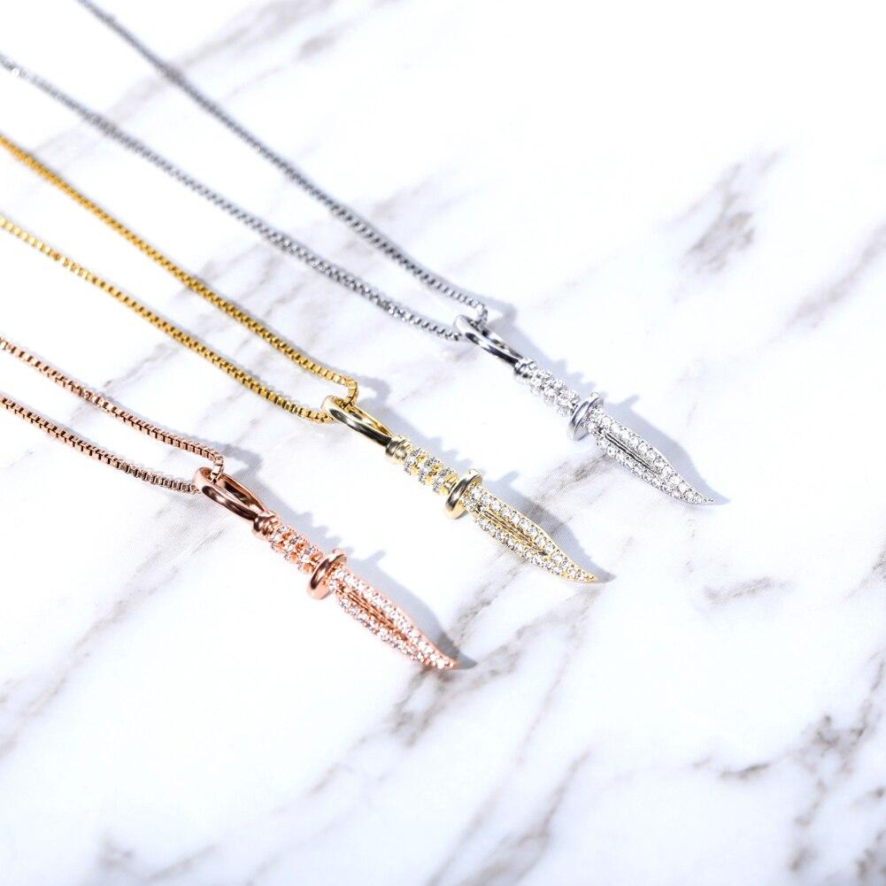 Dagger Pendant 14K x Sterling Silver - ICECI