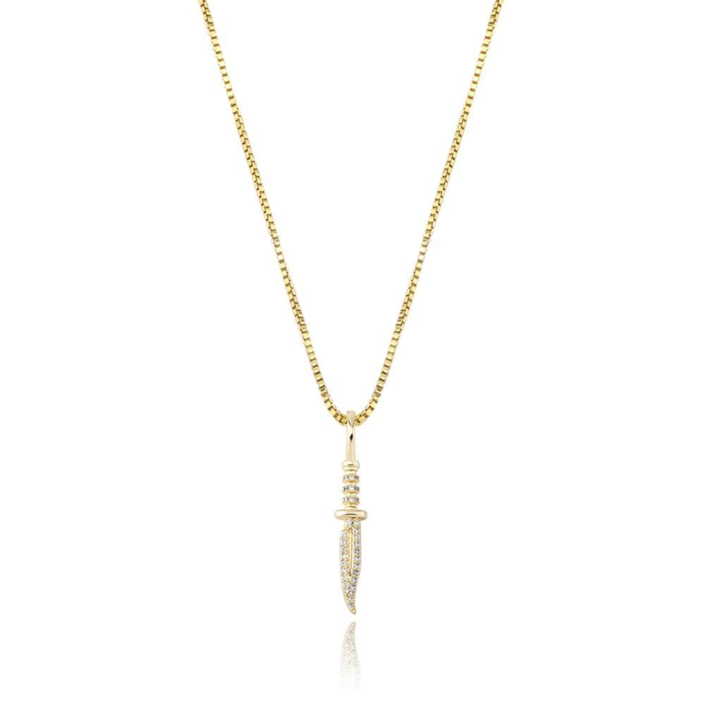 Dagger Pendant 14K x Sterling Silver - ICECI