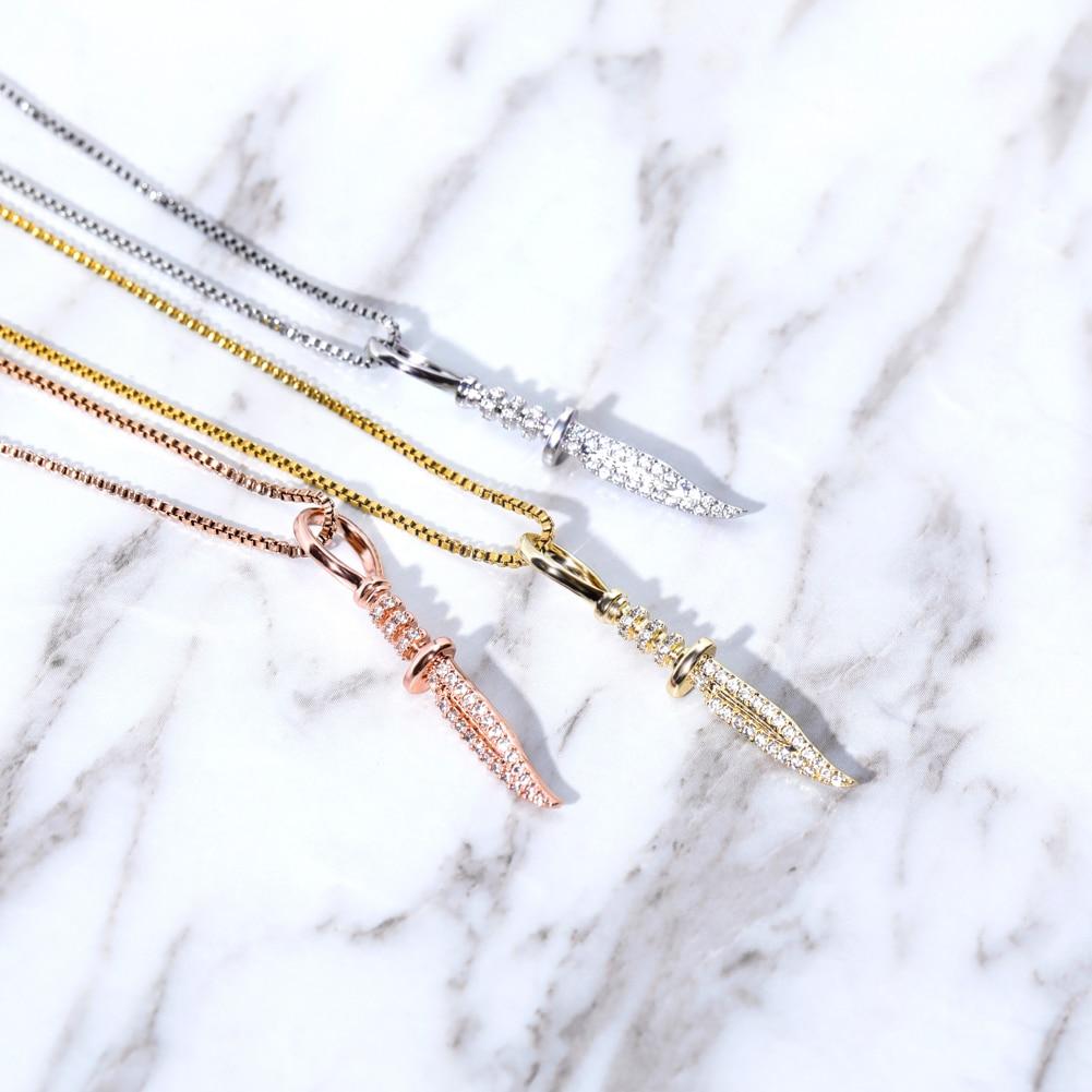 Dagger Pendant 14K x Sterling Silver - ICECI