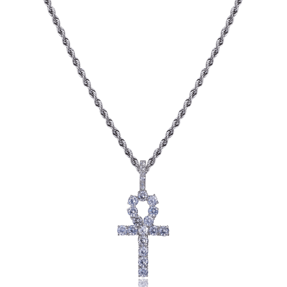 Diamond Ankh Cross Pendant 18K - ICECI