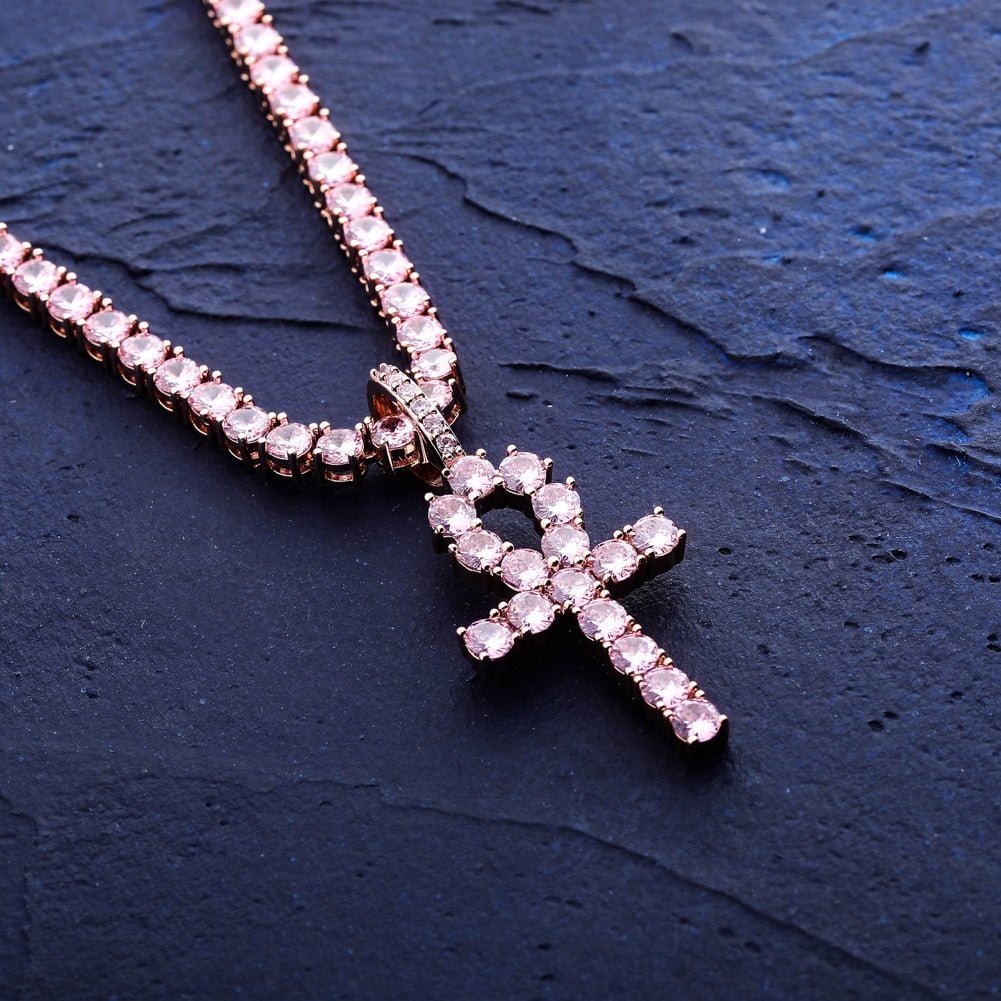 Diamond Ankh Cross Pendant 18K - ICECI