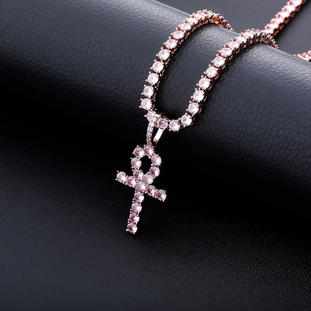 Diamond Ankh Cross Pendant 18K - ICECI