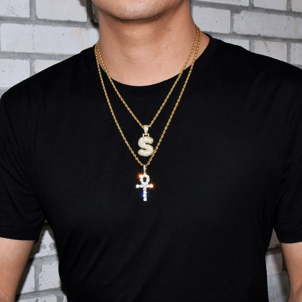 Diamond Ankh Cross Pendant 18K - ICECI