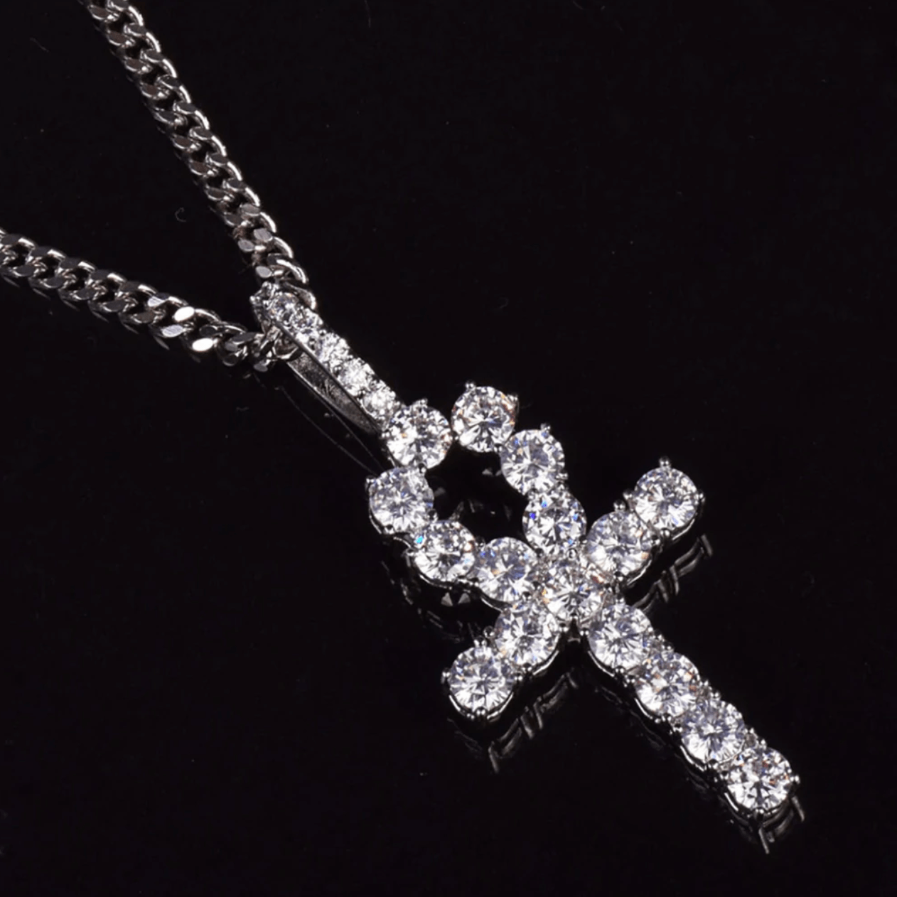 Diamond Ankh Cross Pendant 18K - ICECI