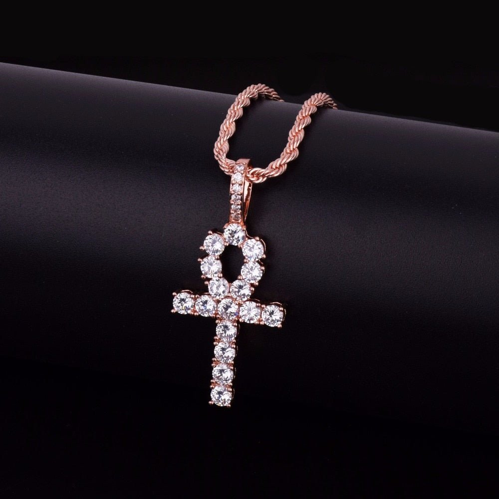 Diamond Ankh Cross Pendant 18K - ICECI