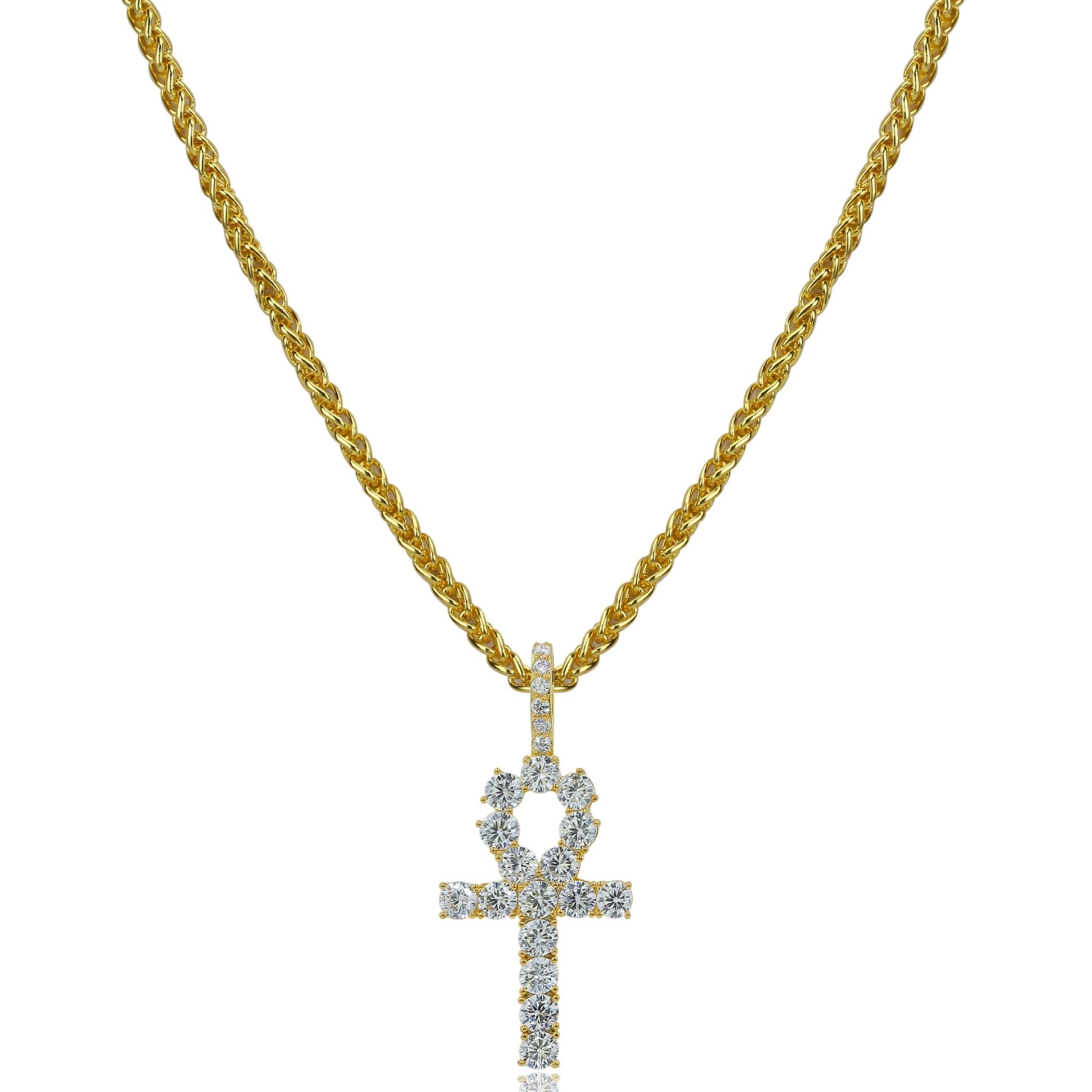 Diamond Ankh Cross Pendant 18K - ICECI