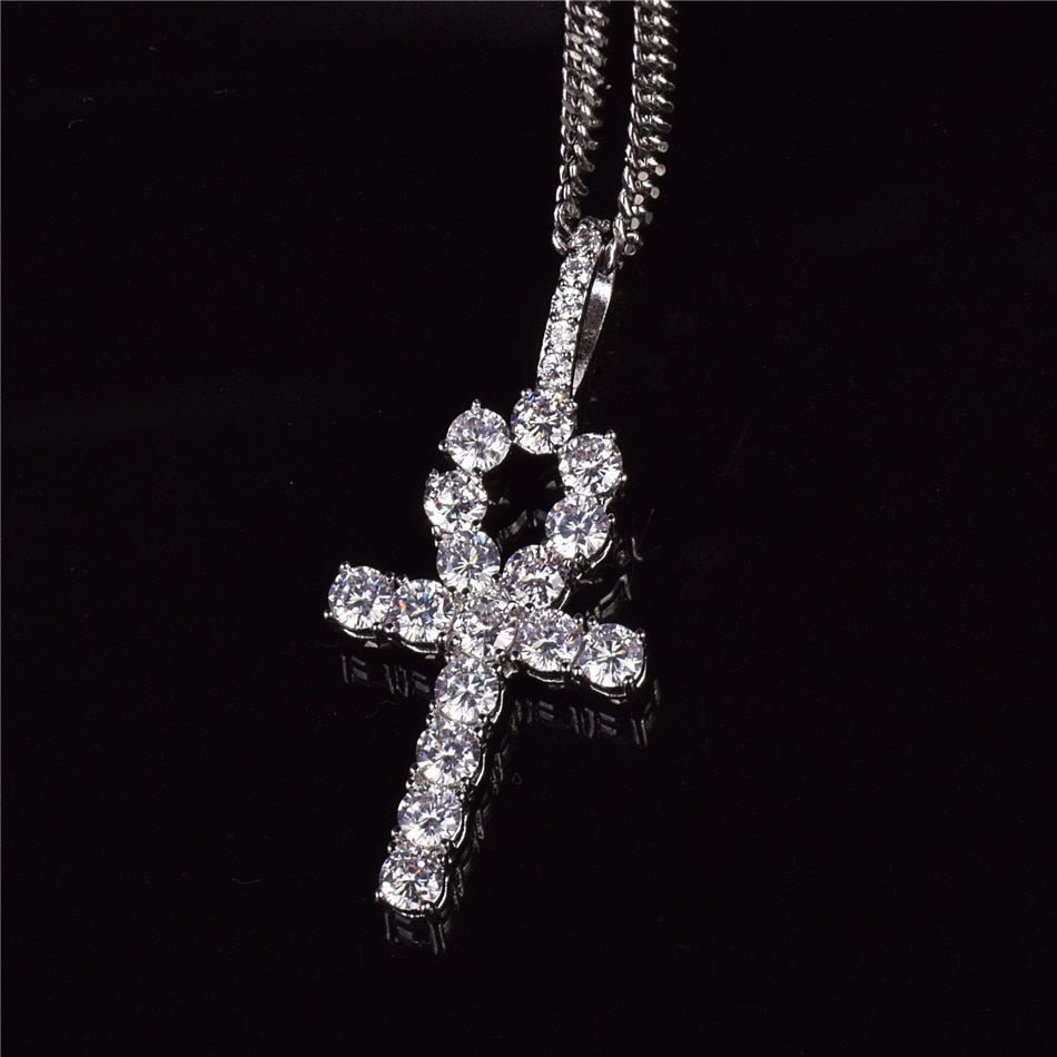 Diamond Ankh Cross Pendant 18K - ICECI