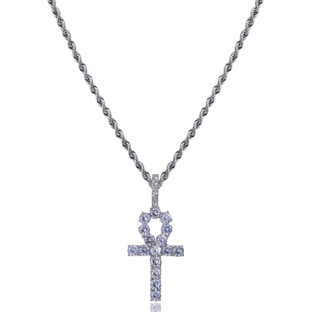 Diamond Ankh Cross Pendant 18K - ICECI