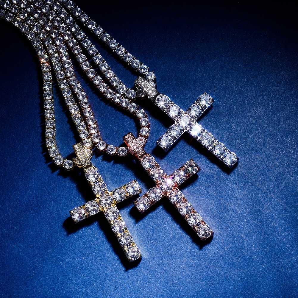 Diamond Cross Pendant 14K - ICECI