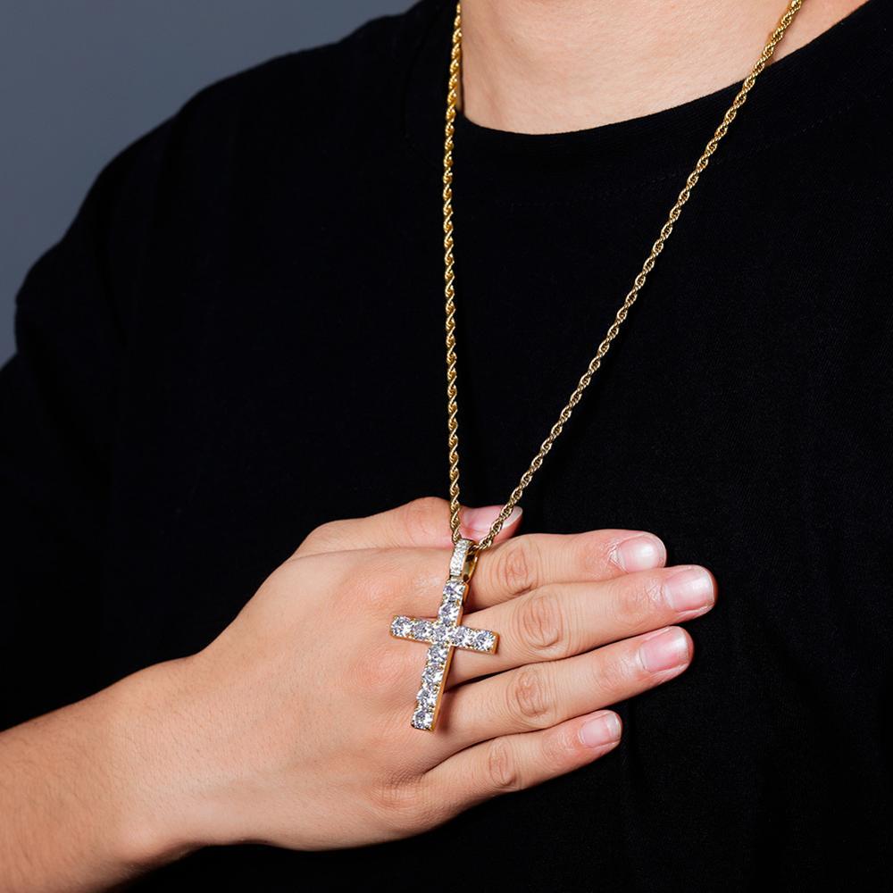 Diamond Cross Pendant 14K - ICECI