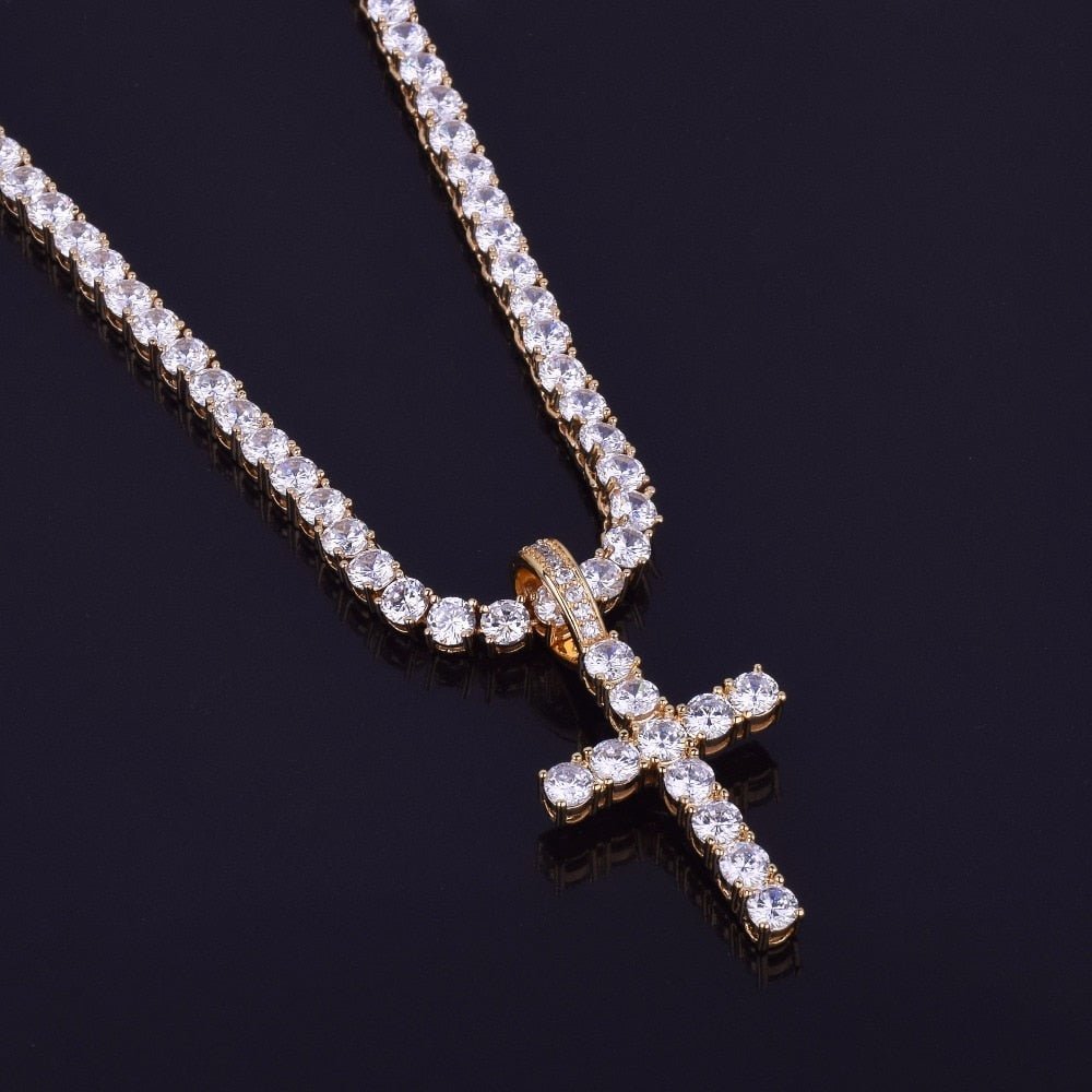 Diamond Cross Pendant 18K - ICECI