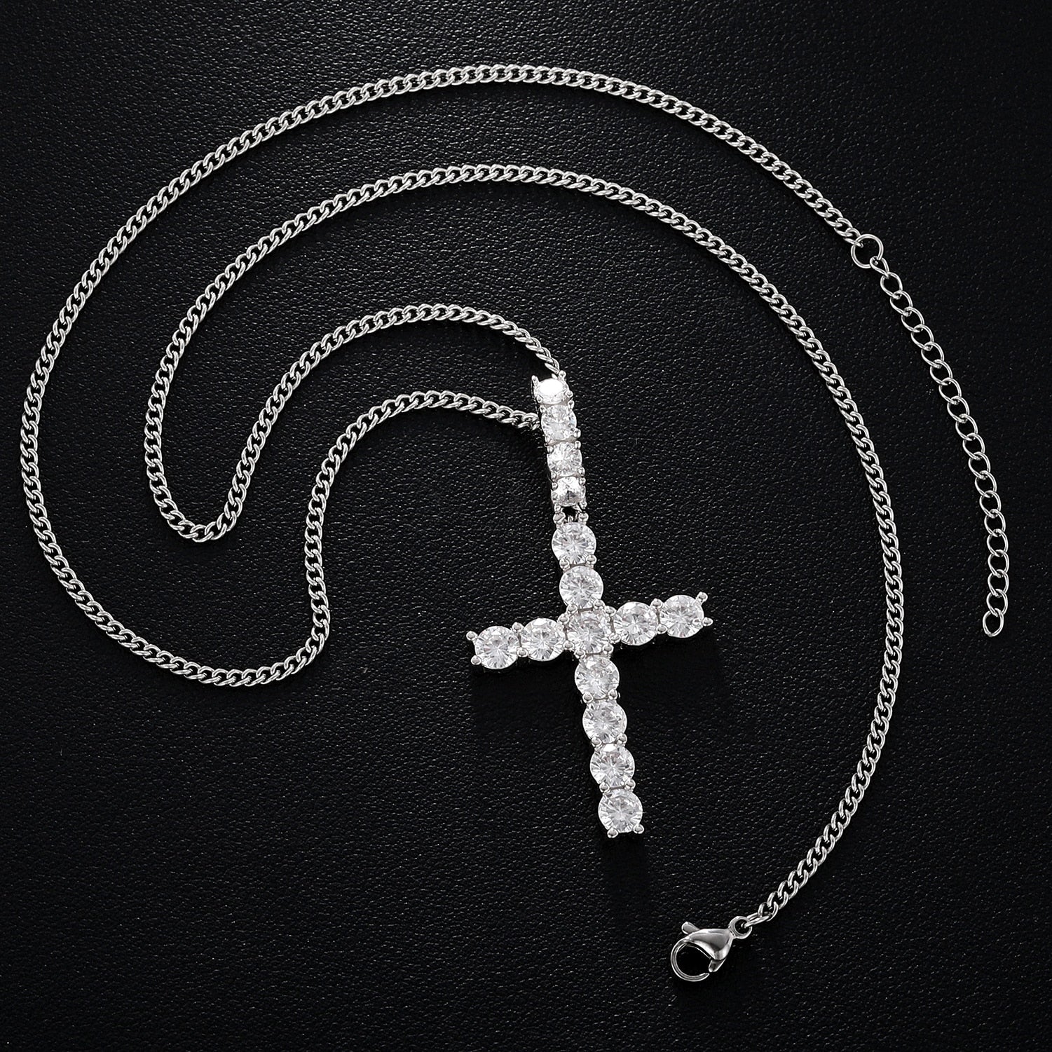 Diamond Cross Pendant 18K x Moissanite - ICECI