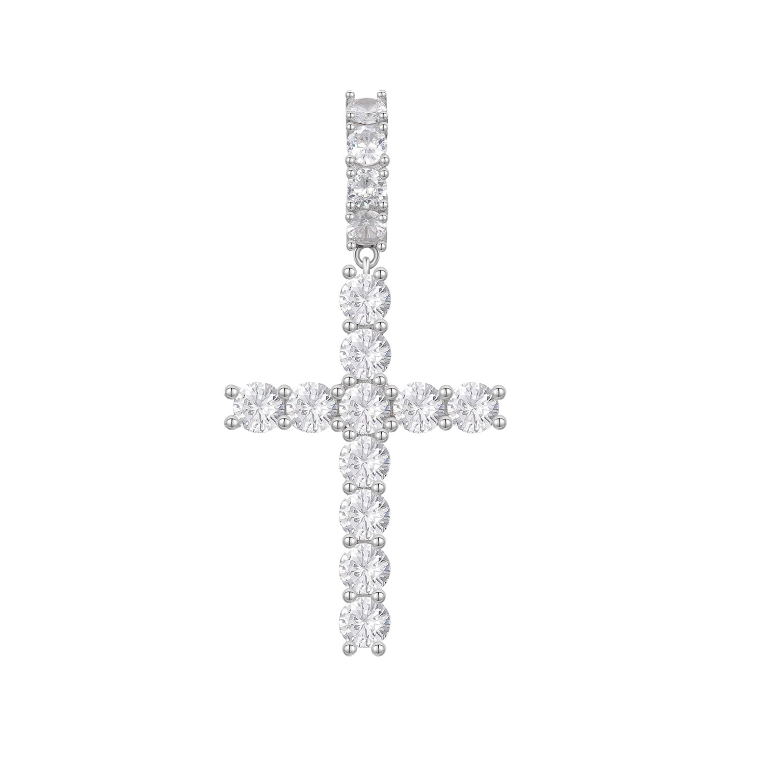 Diamond Cross Pendant 18K x Moissanite - ICECI