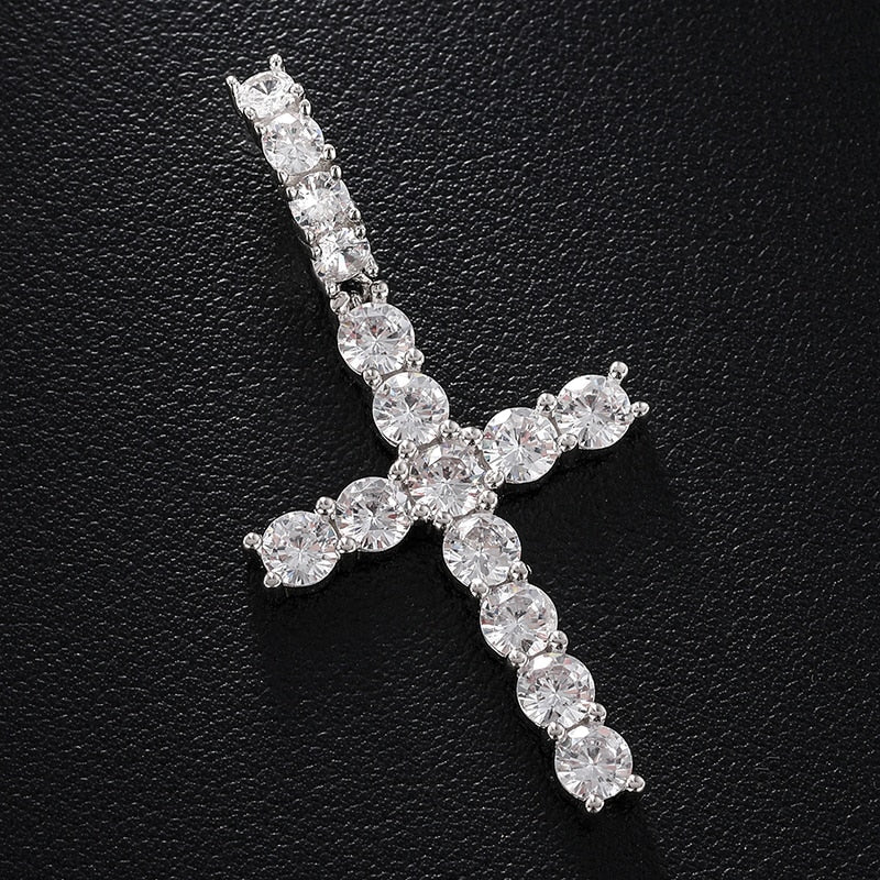 Diamond Cross Pendant 18K x Moissanite - ICECI