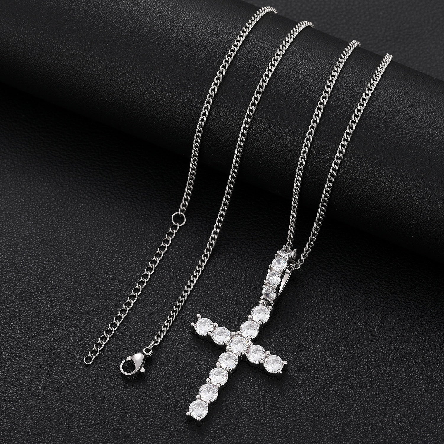Diamond Cross Pendant 18K x Moissanite - ICECI