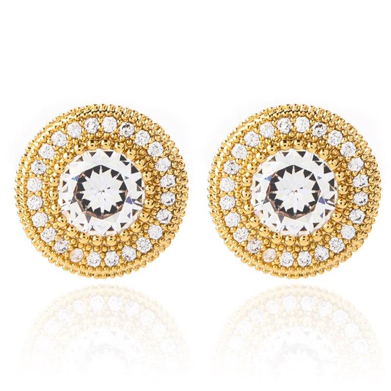 Diamond Halo Stud Earrings 14K - ICECI